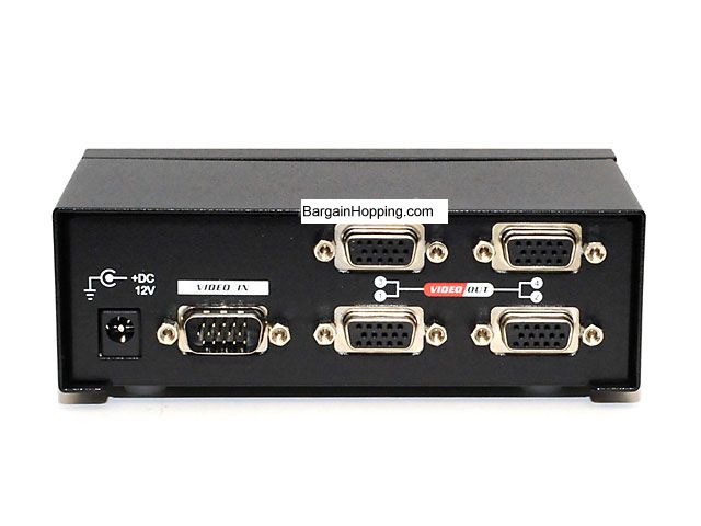 4-Way SVGA VGA Splitter Amplifier Multiplier 300MHz